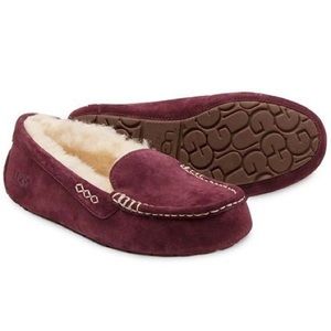 UGG Australia Ansley Velvet Slipper Flats Burgundy